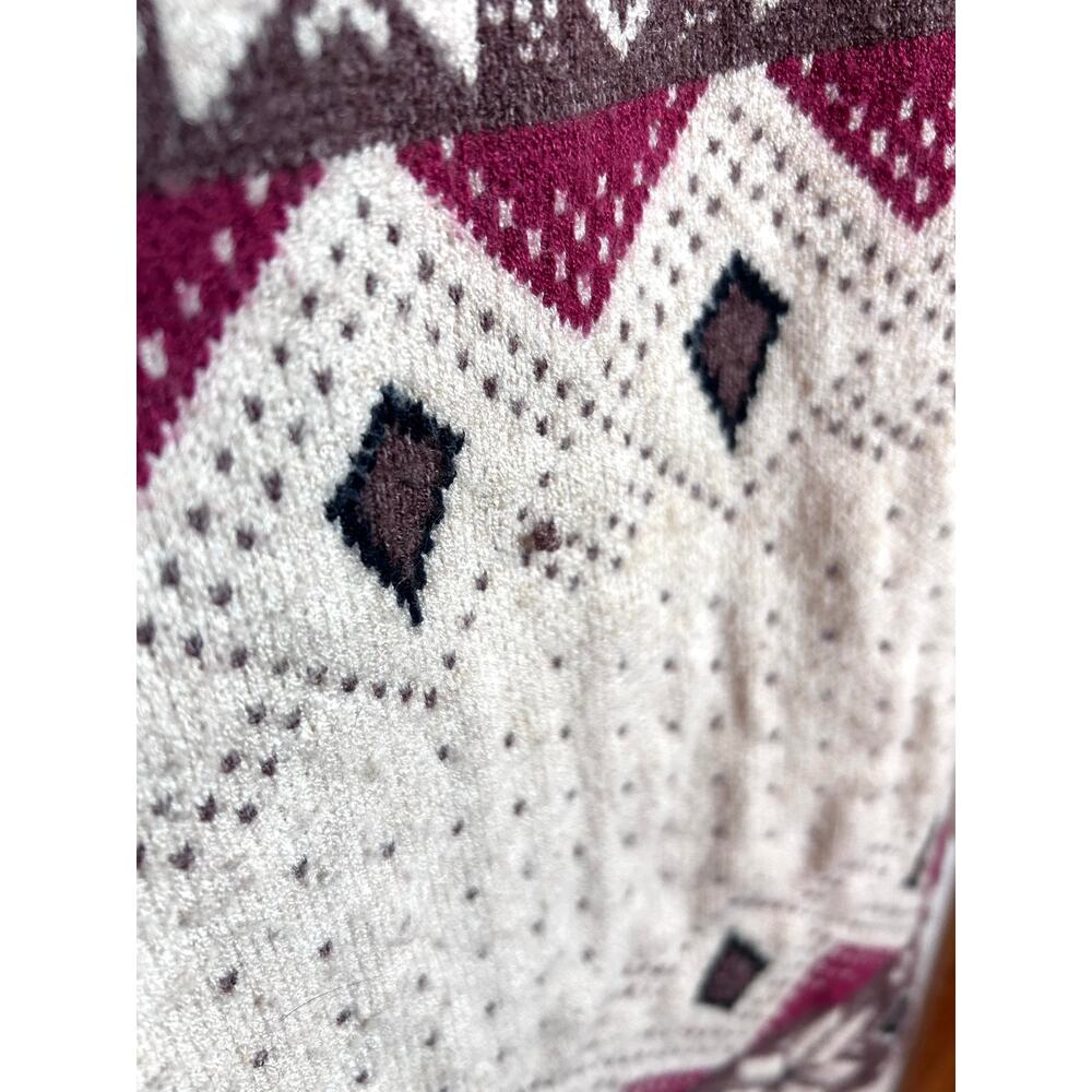 Women’s M soft cozy snowflake geometric fair isle midweight crewneck sweater - Picture 9 of 10